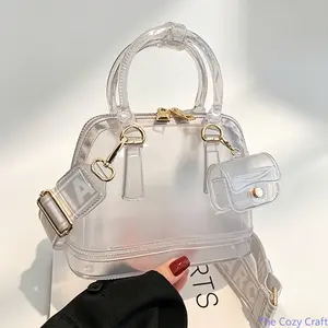 Trendy Jelly Shoulder Bag for Women, Transparent Pastel Crossbody Handbag, Lightweight Pillow Style Tote, Summer Aesthetic Mini Bag, Chic Casual Everyday Use Bag for Outfits & Travel