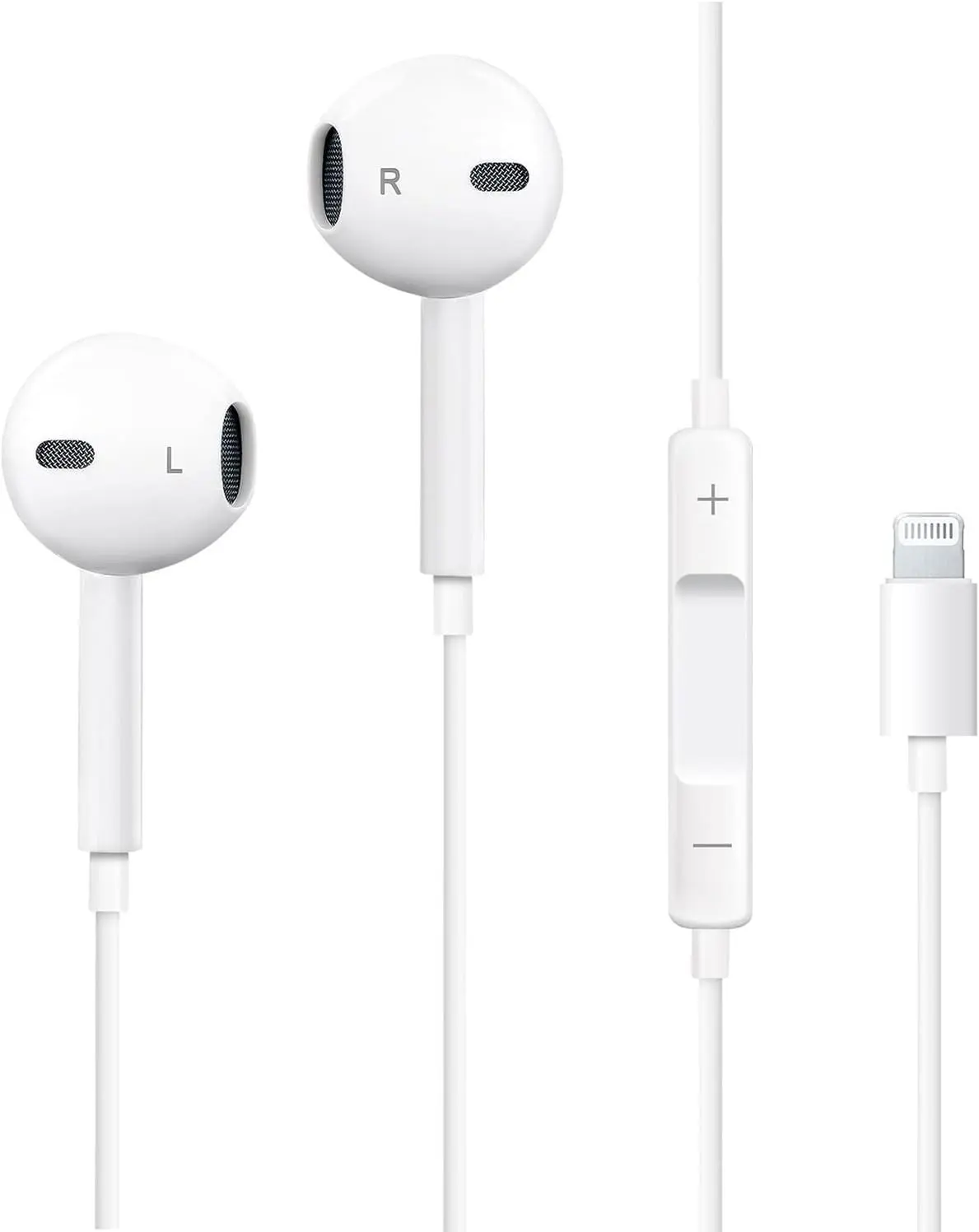 Wired Earbuds,【Ultra Clear Calls & no Noise】Lightning Connector Headphones Earbuds Wired, in-Ear Earphones with Mic, Compatible with iPhone,video playback and phone calls