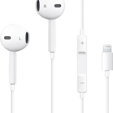 NUODELE Wired Earphones for iPhone, Cabled Lightning Connector Earbuds with Built-in Mic, Noise-Free for Calls/Video Use