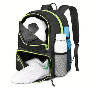 Soccer backpack, lightweight sports bag with ball pocket. Waterproof sports backpack with shoe compartment and multiple pockets. Perfect for basketball, volleyball and soccer, Valentine's Day gift