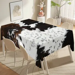 BLIOWL Retro Cowhide Printed Tablecloth,Imitating Animal Fur Flat Printing Pattern,Suitable For Restaurants,Kitchens,Parties,And Picnics-Easy To Clean Decorative Gift,Used For Home Decoration,Kitchen Tablecloths,Animal Printing Design,Soft Texture