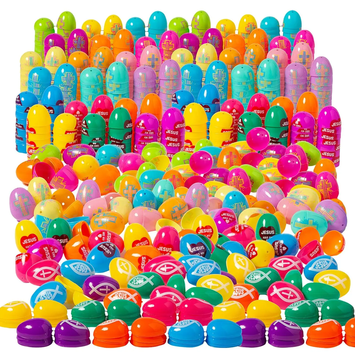 Religious Plastic Easter Eggs, 2.25 In Bulk Assortment (864 Pcs) for DIY Projects, Spring Kitchenware Accessories, Drinkware Accessories
