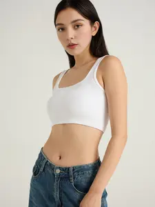 Tank Tops for Women, Scoop Neck Ribbed Basic Tank Tops, Women Slim Knit Basic Summer Going Out Tops Sleeveless Shirt