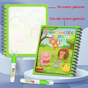Magic Water Drawing Book for Kids - Reusable Doodle Coloring Pad with Water Pen, Toddler Painting Set for Boys & Girls