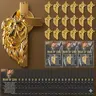 Lion Cross Brooch Pins (Multi-Size 18/20/36/40 Sets) with Man of God Card, Christian Father’s Day/Memorial Day Gifts for Men, Cross Motif Everyday Wear Accessories for Bags, Hats, Jeans, Backpacks, Secure Clasp Hold