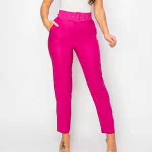 J0004-Dress pants with belt Formal Casual Bottoms