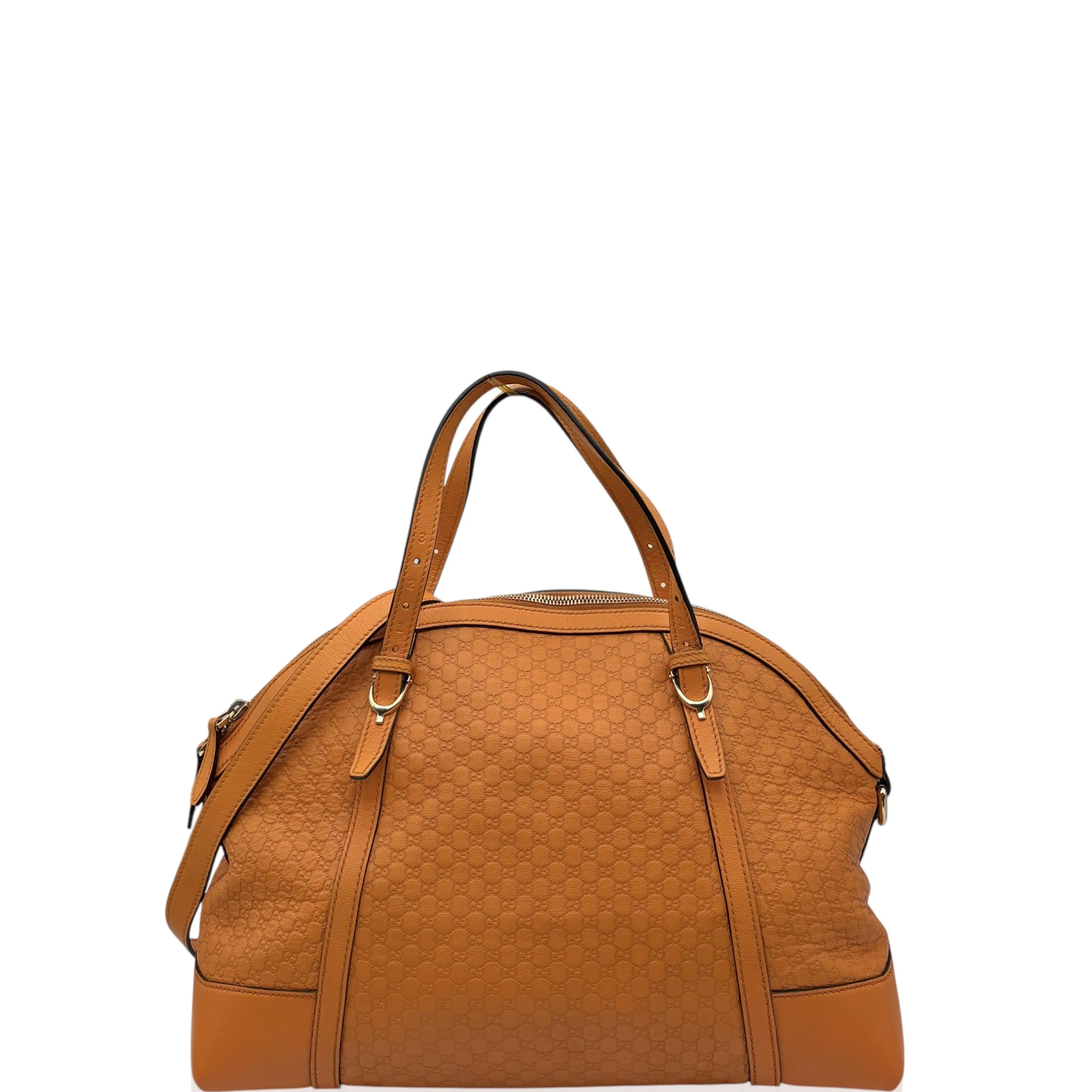 Pre-owned GUCCI Leather tote bags Dome Microguccissima Orange (qy030126a0)