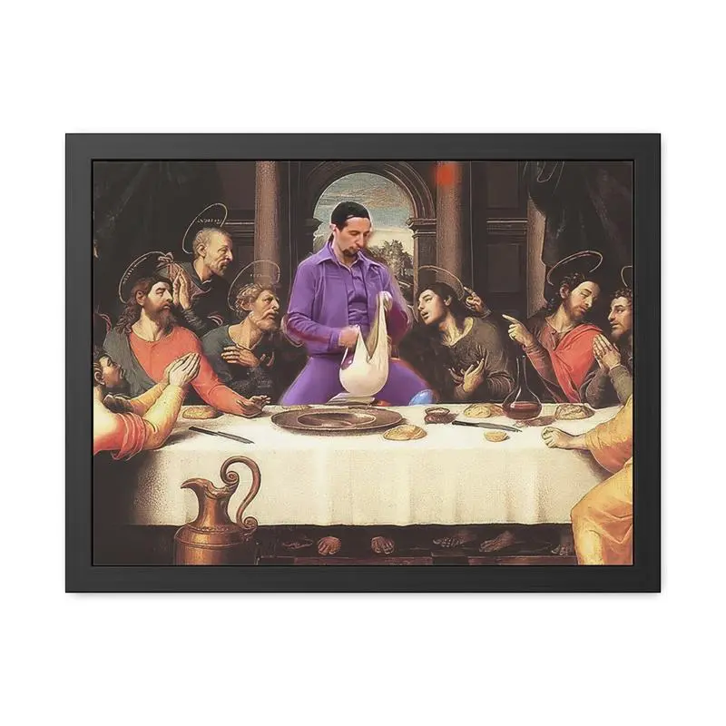 [UNFRAMED] JESUS Quintana The Big Lebowski Dude Last Supper Poster, Meme Funny Poster