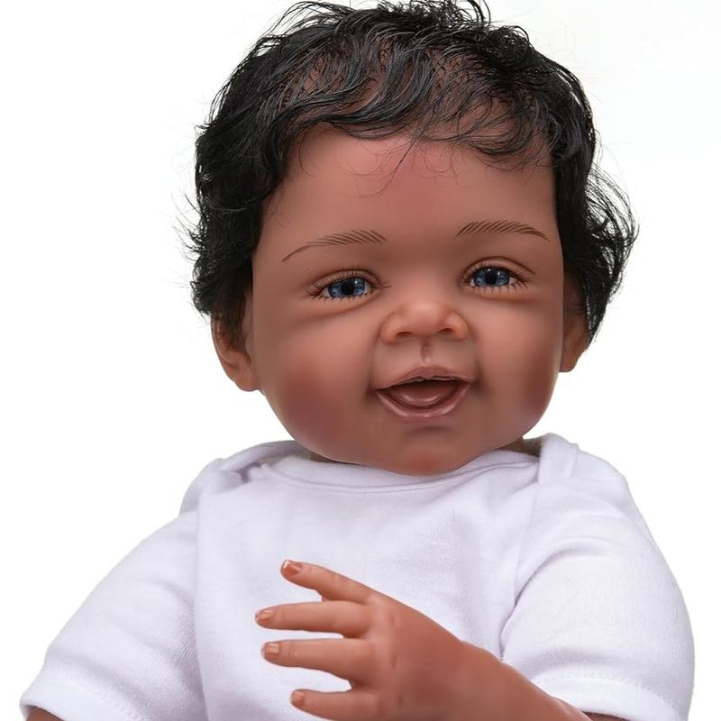 Reborn Baby Dolls Lovely 22 Inch 55 cm Reborn Baby Doll Soft Silicone Toddler Dolls African American Baby Doll Toy Child Gift Christmas Toys for Age 3+ doll baby  doll