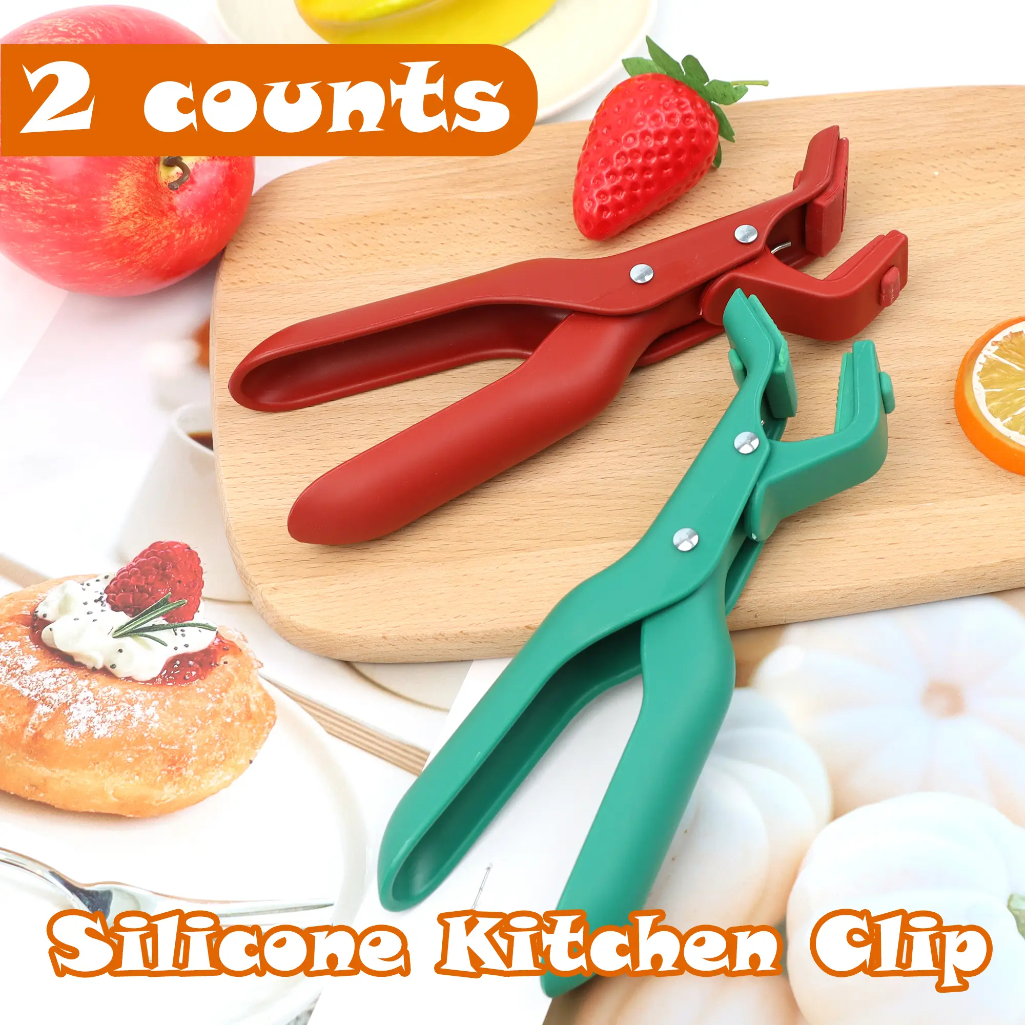 2 Counts Hot Plate Gripper, red & green design, multi-purpose use,no need to worry about burning hands