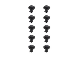 212 MAIN Modern Irvin Square Knob, 1.3 in., Matte Black, Elegant Decor KB2022-MB-10PK, Pack of 10