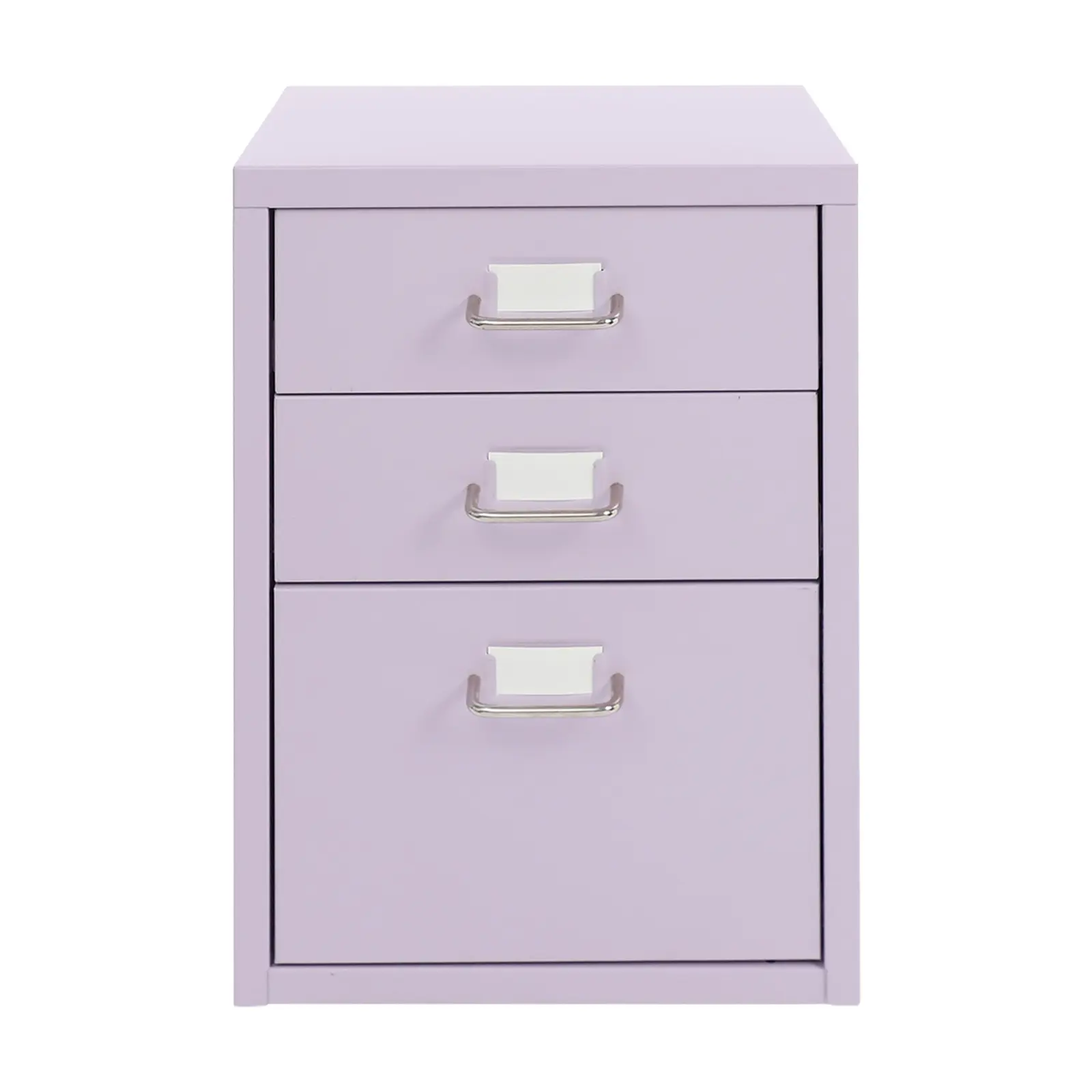 Modern Purple Three-Drawer Mobile File Cabinet, Cold-Rolled Steel Aluminum Alloy with Electrostatic Coating, Freestanding Storage Drawers with 4 Swivel Casters and Label Slots, Single Layer, Supports up to 11 lbs, Home Office Storage Organizer Cabinet