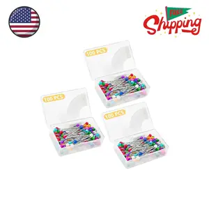 300PCS Sewing Pins for Fabric, Straight Pins with Glass Ball Heads