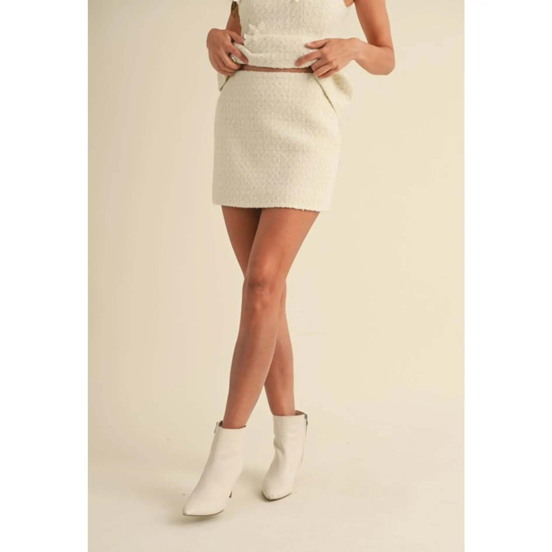Tweed Cream Skirt