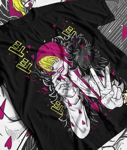 One Piece Anime T-shirt & Sweatshirt, Donquixote Rosinante V Sign Graphic Tee, Vintage Oversized Unisex Streetwear, Manga Gifts for Him Her