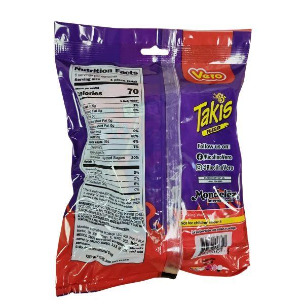Vero Takis Chamoy Artificially Flavored Lollipop with Chili Pepper Powder, 5 Lollipops bag