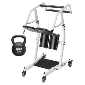 VEVOR Stand Assist Patient Lift, Easy Sit-to-Stand Transfer Chair for Seniors Disabled - with Adjustable Knee Pads, PU Seat Pad Lockable Wheels, 400 lbs Strong Capacity for Home Nursing Care