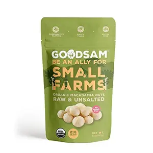 GoodSAM Organic Raw Macadamia Nuts 0.5 lb, Unsalted, Gluten Free, Non GMO, Vegan, Keto, Regenerative Farming, Direct Trade