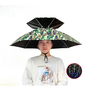 Head-Mounted Hands-Free Protective Umbrella Hat - Outdoor, Anti-UV/UVB Sun Umbrellas for Rainy & Sunny Days, Ideal for Fishing, Beach Activities, Outdoor Umbrellas