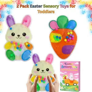 2 Pack Easter Color Sorting Sensory Toys for Toddlers – Montessori Fine Motor Skills Toy, Autism Fidget Toy, Travel Learning Toy, Easter Basket Stuffers for Kids 3-5