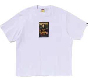 A Bathing Ape Bape Mona Lisa Art Print Relaxed T-Shirt White Size Small