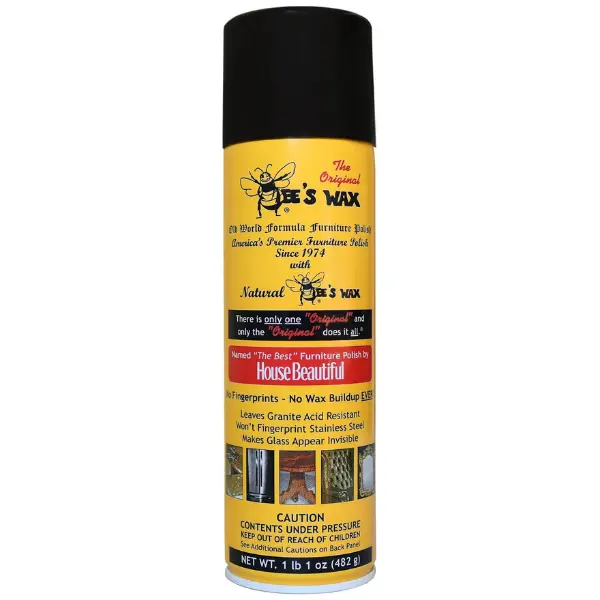THE ORIGINAL BEE'S WAX OLD WORLD FORMULA FURNITURE POLISH 17oz Lemon Furniture Polish, No Buffing, Anti-Static, Repels Dust, Use on Wood Furniture, Marble/Granite Countertops, Stainless Steel, Leather, Glass, Mirrors, Shower Doors for Cleaning, Protection