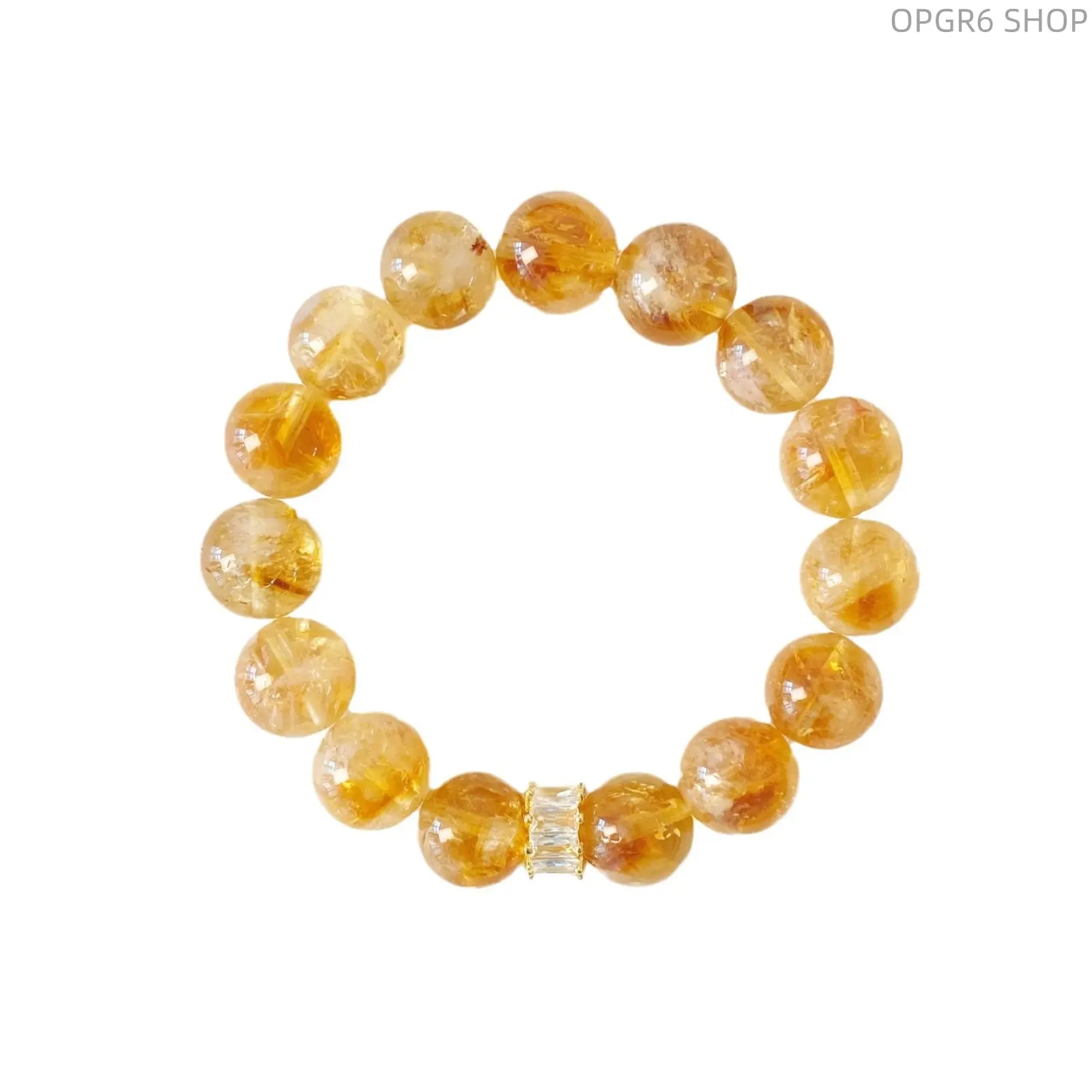 Natural Yellow Azeztulite Yellow Tower Crystal Beaded Bracelet, Sparkly Flash Yellow Citrine Wenwan Lucky Bracelet, Energy Healing Fortune Attracting Natural Stone Wrist Jewelry For Women Daily Accessory