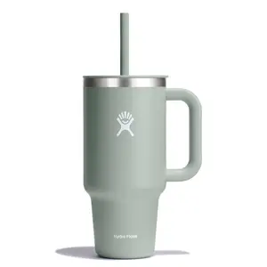 Hydro Flask 32oz All Around Travel Straw Tumbler - Agave: Double-Wall, BPA-Free, Spillproof