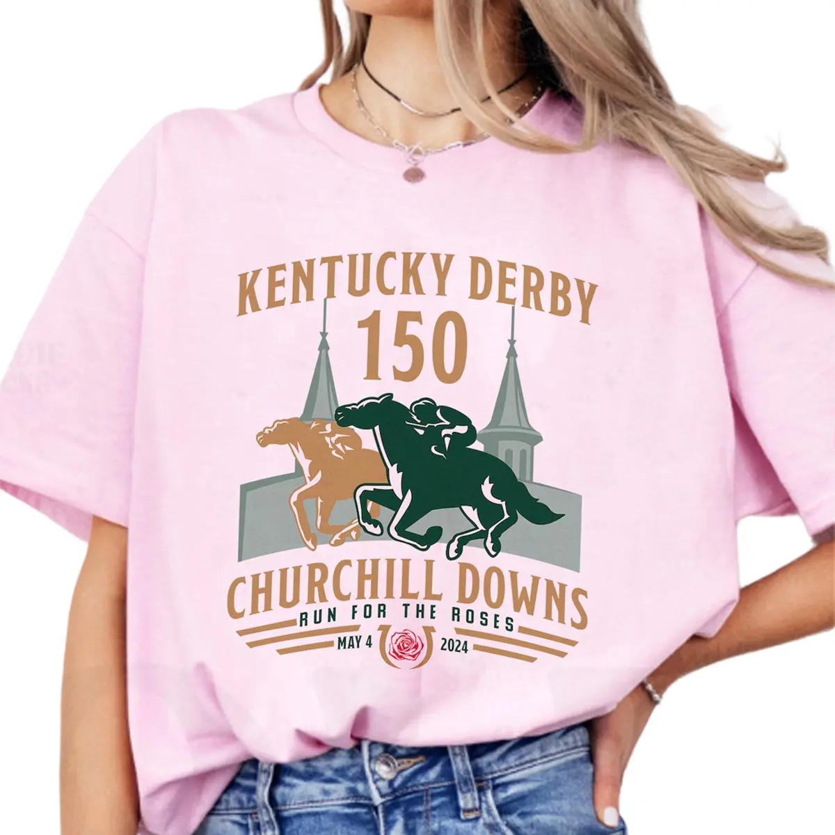 Kentucky Derby Churchill Downs 2024 Shirt, 150th Kentucky Horse Racing Gift, Run For The Roses Tee, KY Derby Horse Racing Weekend Tee