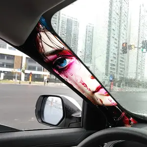 Jdm Universal A-Pillar Interior Upgrade Kit, Punk Girl Pattern Self-Adhesive Elastic Wrap for Car Decoration, Easy Install Decorative Sticker