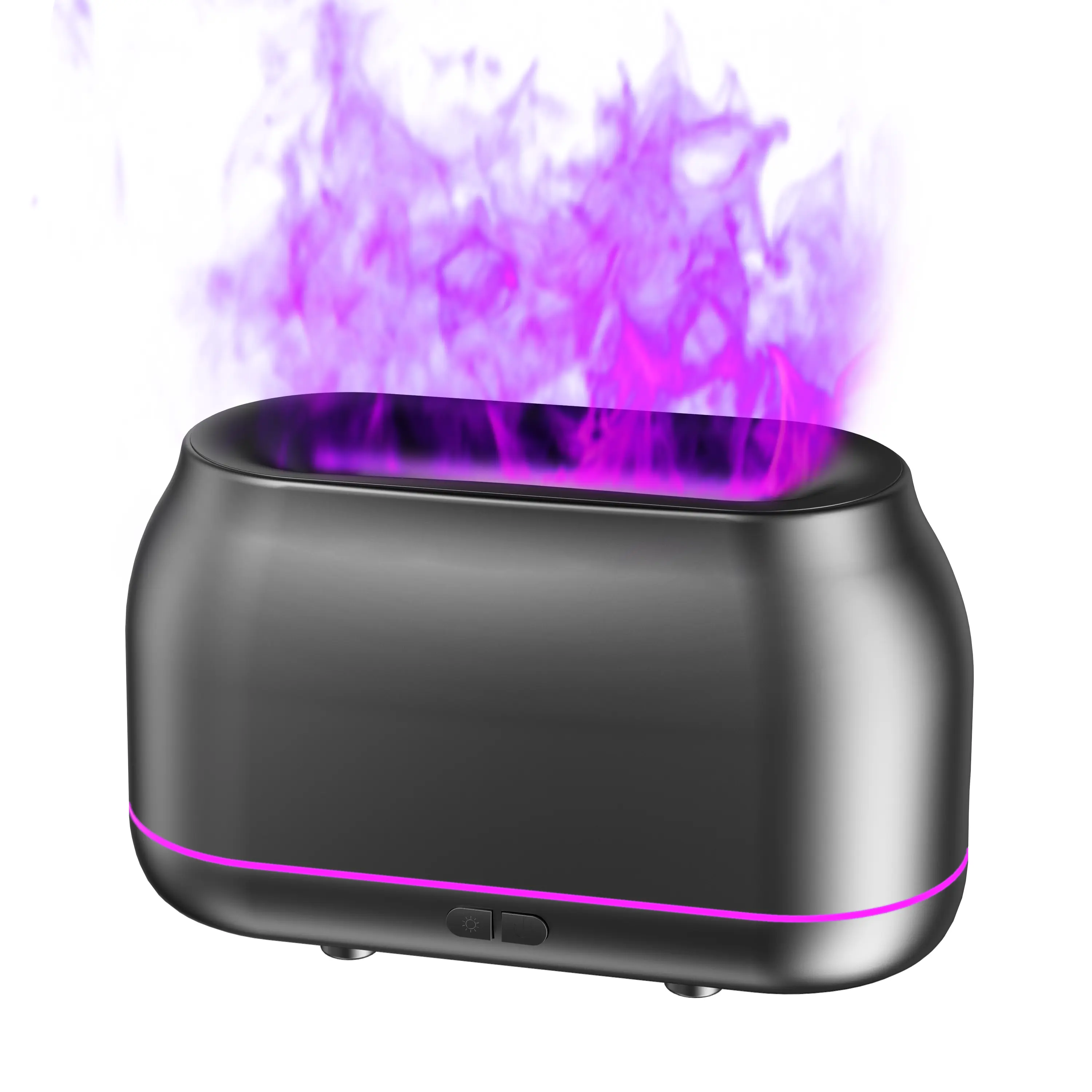 7-Color LED Flame Essential Oil Diffuser - 160mL Silent Desk Humidifier with Auto-Off, Room Decor for Home & Office Use