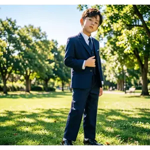 [3pcs Set] Boys' Korean-Style Suit (Shirt Not Included) Includes Blazer, Trousers, and Tie.Formal Wear Suitable for Ring Bearers, Parties, Birthdays, Weddings, Holidays, and Other Special Occasions.Suitable for All Seasons.