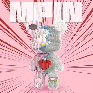 Building Block Toy Set, 25cm High Bear Construction Kit, Creative DIY Assembly Plaything, Unisex Gift Recommendation, Home Decor, Building Blocks Kit