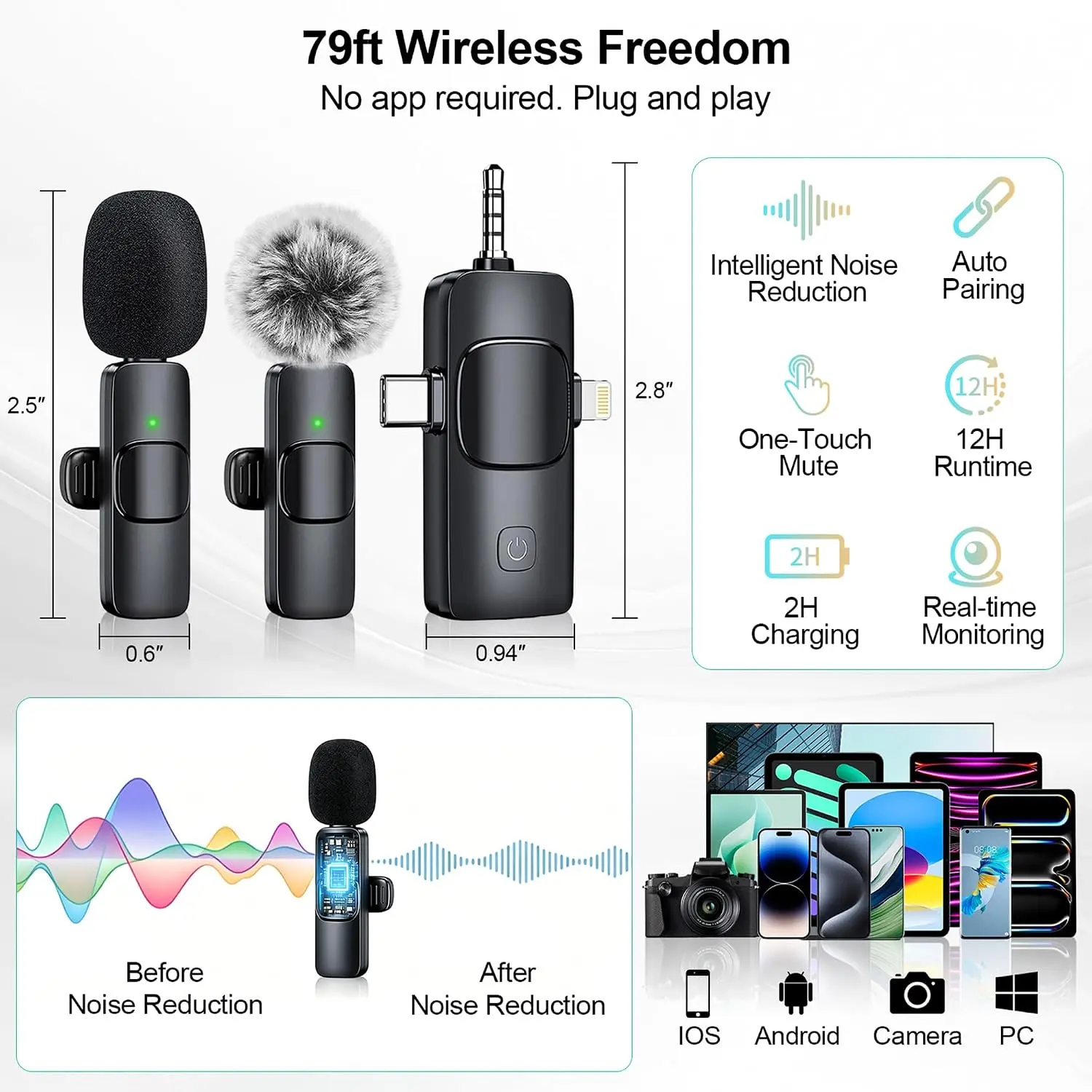 Content Creator Essentials Vlogging Kit for iPhone, Tripod & Wireless Mic | 71" Tripod with light, remote, selfie stick, phone stand. Designed for TikTok, YouTube, video recording