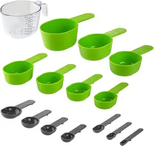 Prep Solutions 15 piece Magnetic Measuring Cups and Spoons Set - 8 Cups - 7 Spoons