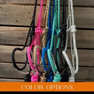 Rodeo Drive Horse Size Lariat Mule Tape Halter with Removable Lead Rope Noseband 27" Comfort Fit Available in Six Color Combinations