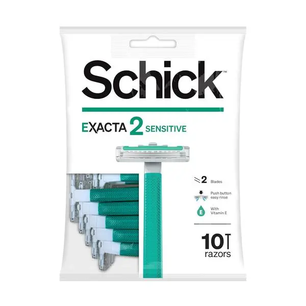 Schick Exacta2 Sensitive Disposable Discard Blade Razor, 1-Pack (10 Count)