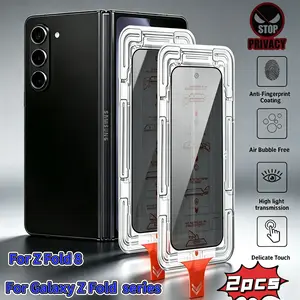 2-Pack Privacy Screen Protector for Samsung Galaxy Z Fold 8/7/6/5/4/3, Anti-Glare Tempered Glass, Easy Install, High Sensitivity