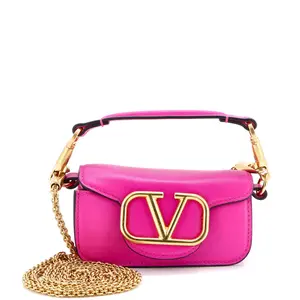 Pre-owned Valentino Leather Shoulder Bags Garavani VLogo Loco Flap Shoulder Bag Mini by Rebag