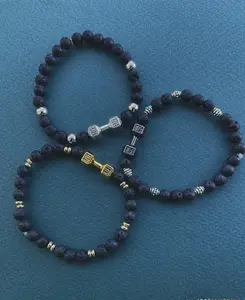 Dumbbell lava bracelet
