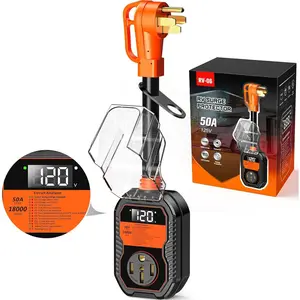 18,000J RV Surge Protector 50 Amp with LED Display, 50 Amp Surge Protector for RV with  , Clear Error Codes, Comprehensive Detection, IP68