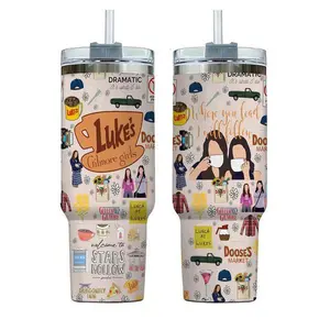 Stainless Steel Gilmore Girls 40Oz Tumbler - Stars Hollow Coffee Cup For Her - Insulated Lukes Coffee & Dinner