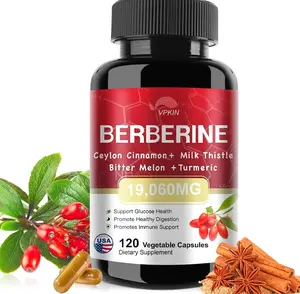 Berberine Supplement 19,060mg,Berberine with Ceylon Cinnamon,Bitter Melon,Milk Thistle,Berberine HCl Supplement(120 Capsules)
