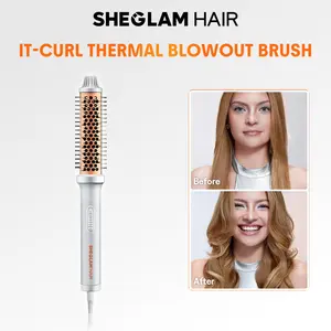 【BOGO SALE】SHEGLAM HAIR It-Curl Thermal Blowout Brush 1.5 inch / 1.25 inch Rechargeable Heated Curler Heatless Curling Iron