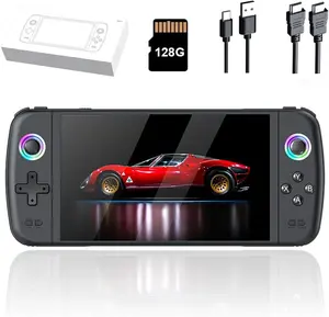 M27 Retro Handheld Game Console,3D 7-inch IPS Screen Portable Gaming Handheld,Built-in 256G Compatible with 50000 Games,Linux System,Portable Pocket Mini Arcade (Black)