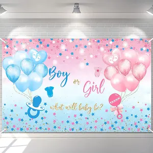 Baby Shower Party Backdrop, 1 Count Star Themed Gender Reveal Party Decoration, Party Supplies for Baby Shower, Party Decorations Banners, Banners