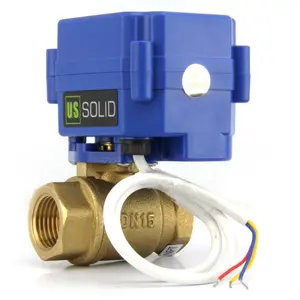 U.S. Solid 3/4" Motorized Ball Valve Brass Full Port 9-24V DC 5 Wire Setup can be used with Indicator Lights