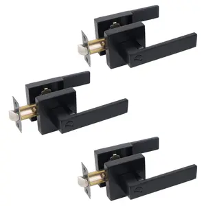 3pcs Matte Black Door Handle Heavy Duty Door Lever Privacy Door Lock Set Door Hardware, Left or Right Handing Door Handles, Interior Door Handle