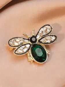 Fashion Rhinestone Decorated Bee Design Brooch, Fashion Accessory, Elegant Clothes Brooch for Women & Girls, Trendy All-match & Exquisite Brooch for Birthday Gift