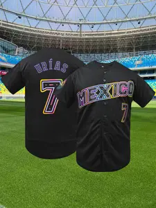 Mexico # #56 Stitched Loose Fit Baseball Jersey, Breathable Embroidered Sports Shirt, Unisex All-Season Wear, Casual Outdoor Sportswear, Sports Top, Active Top, Sportswear Clothing
